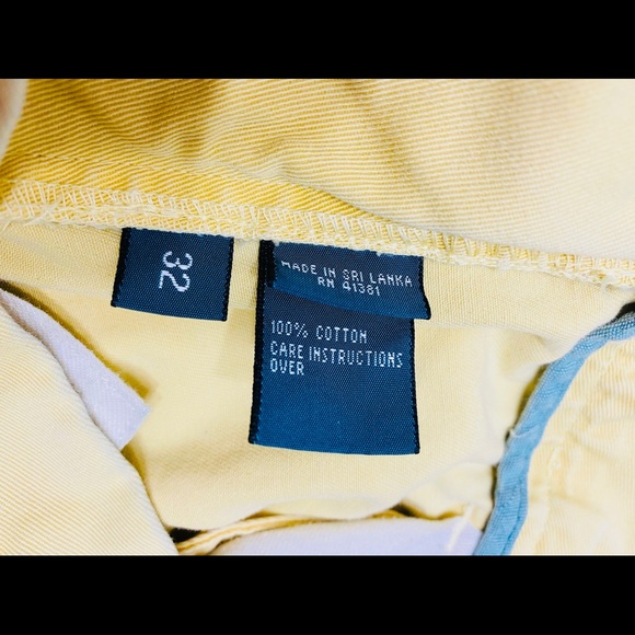 Men's POLO RALPH LAUREN Yellow/Khaki Cotton Classic Fit 9" Shorts Size 32 - Picture 6 of 6